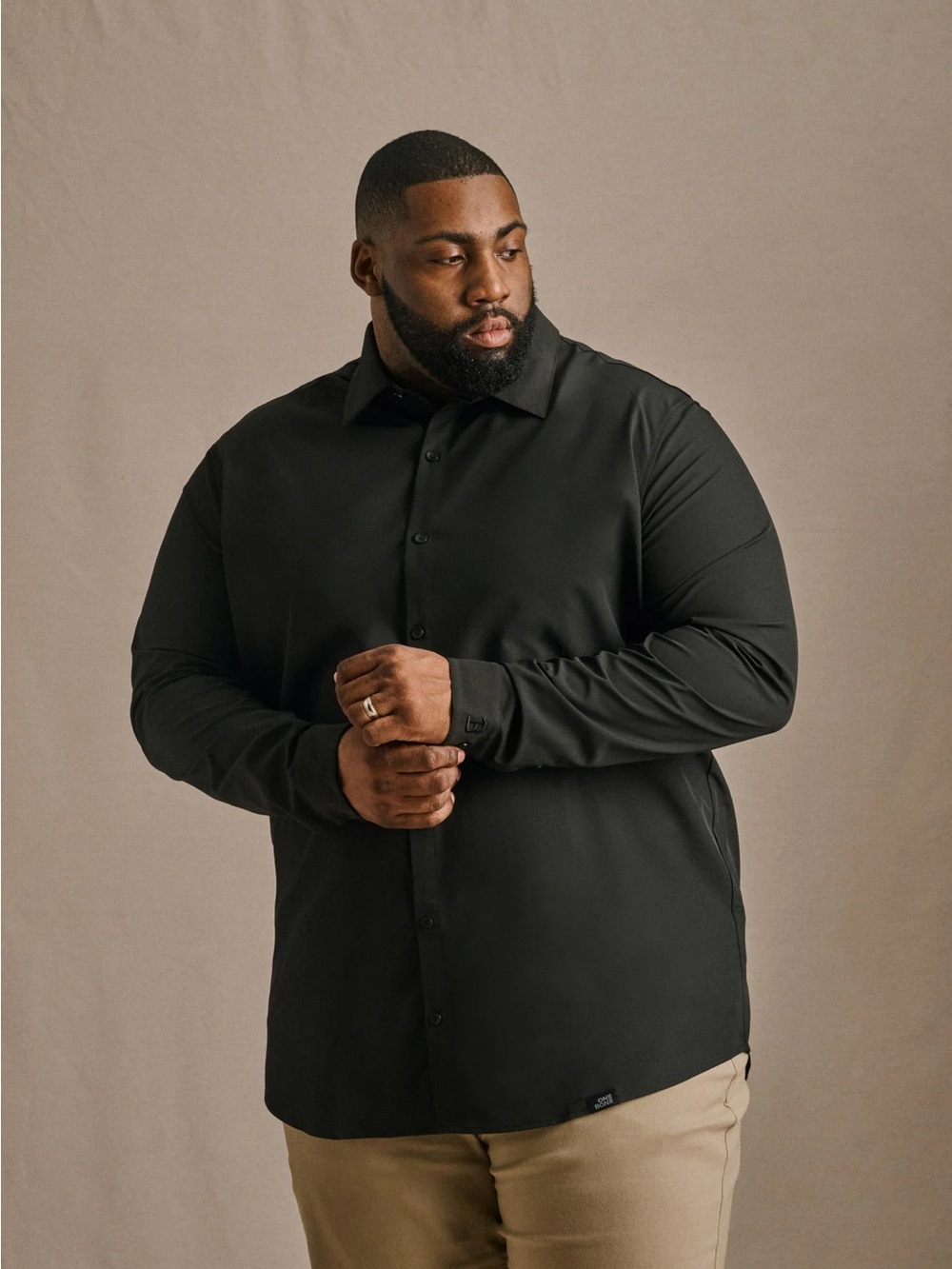 NWT One Bone smartfit black button down dress shirt size 4 long sleeve big tall